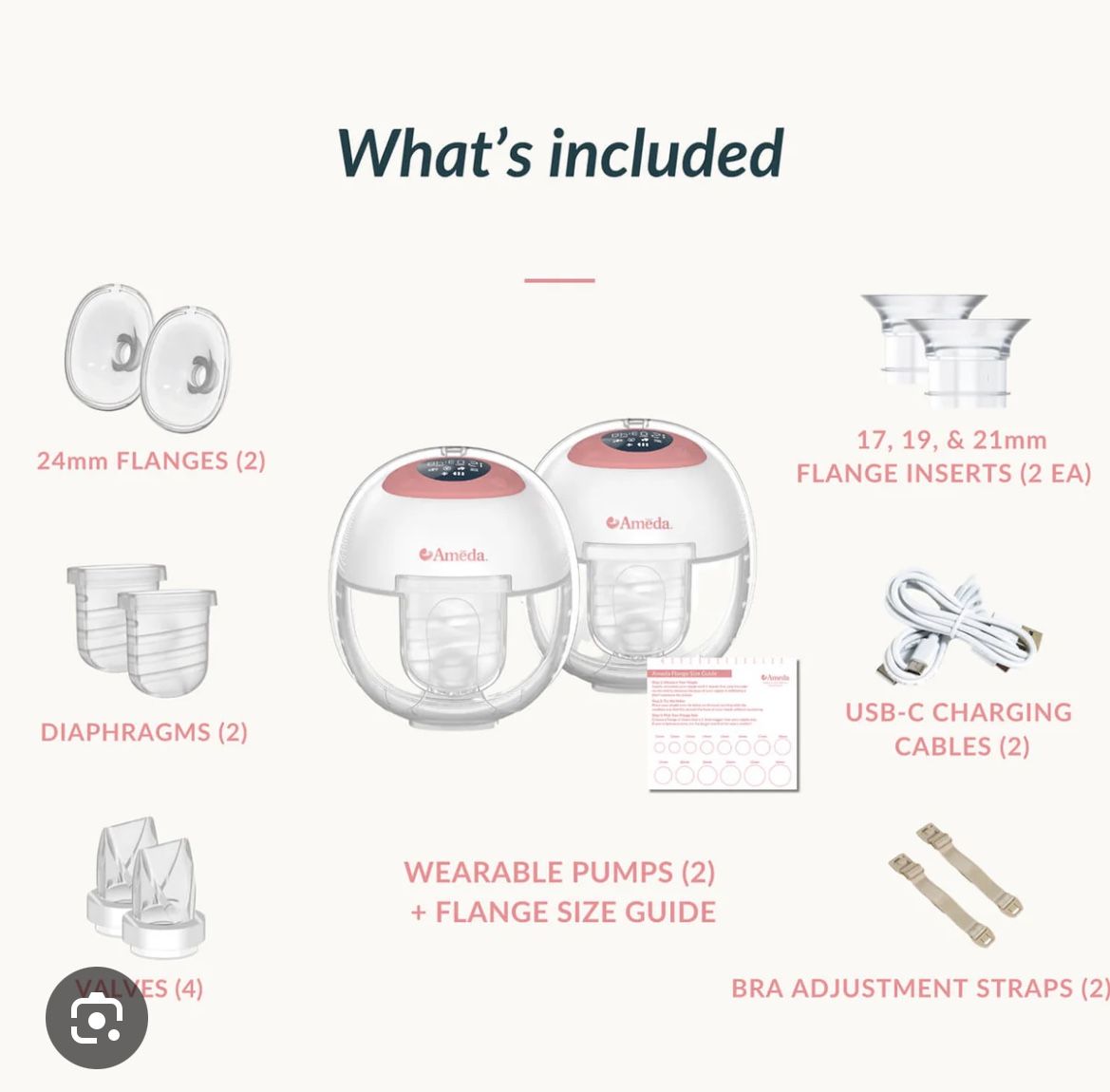 NEW AMEDA GLO WEARABLE BREAST PUMP