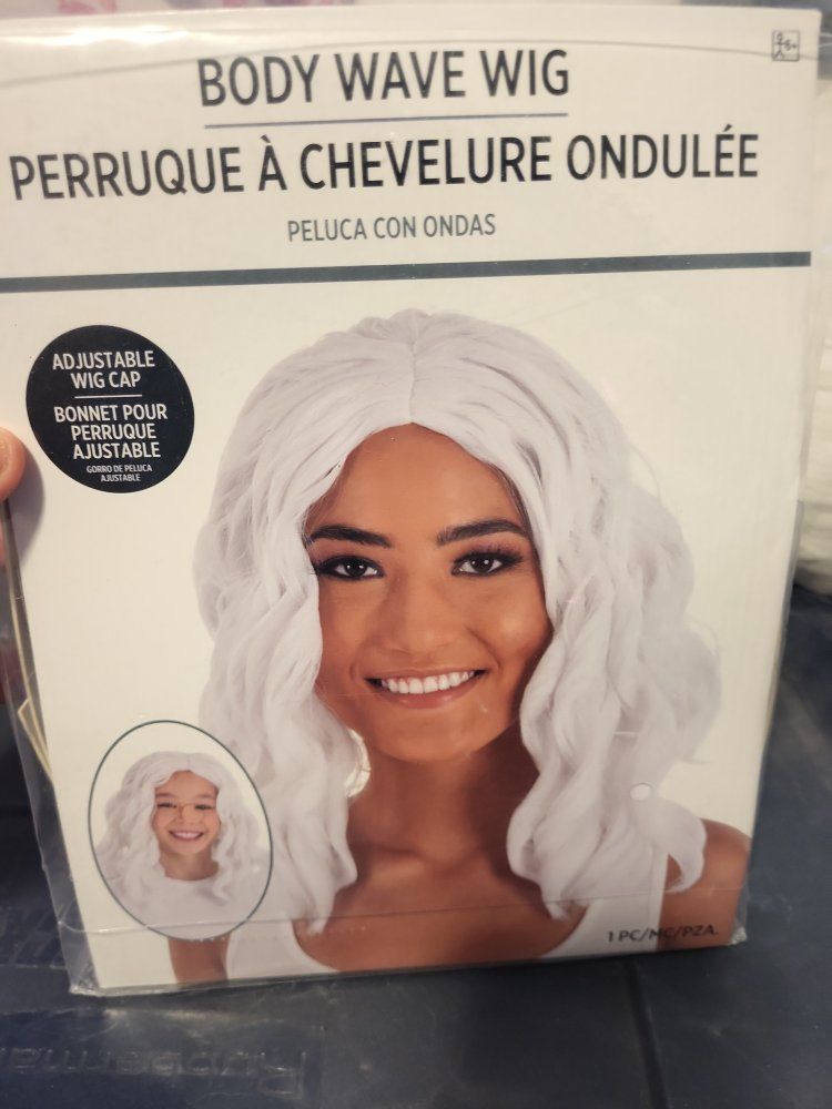 Unbranded White Wavy Wig for Costumes and Parties - One Size Fits Most
