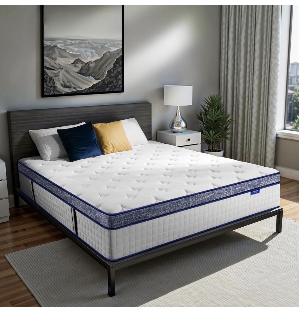 Full Mattress, 12 Inch Hybrid Mattress in a Box, Memory Foam and Individual Pocket Springs