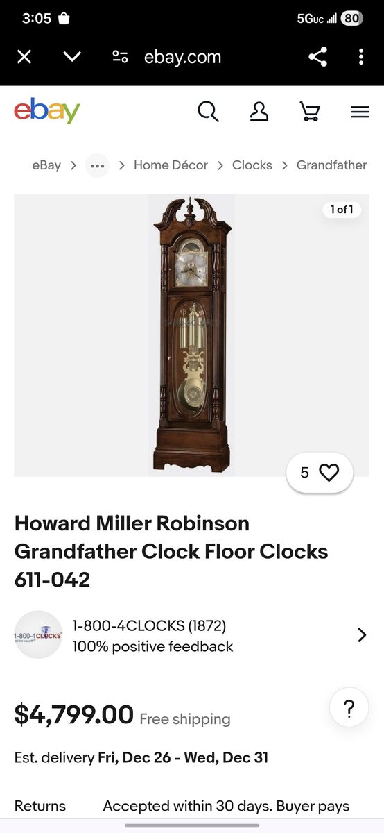 Howard grandfather model number, 611-042
