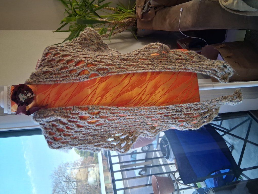 Handmade crochet triangle scarf