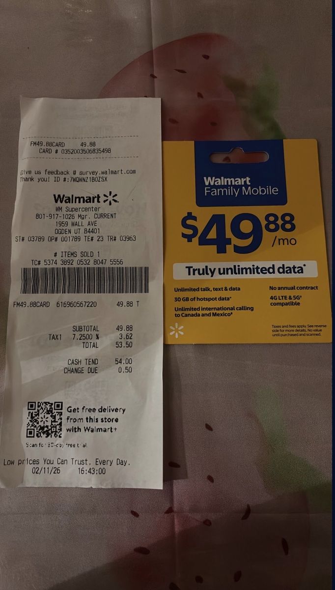 Family mobile card