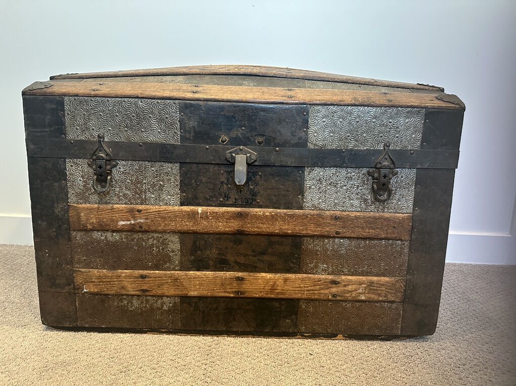 Antique Dome Top Steamer Trunk