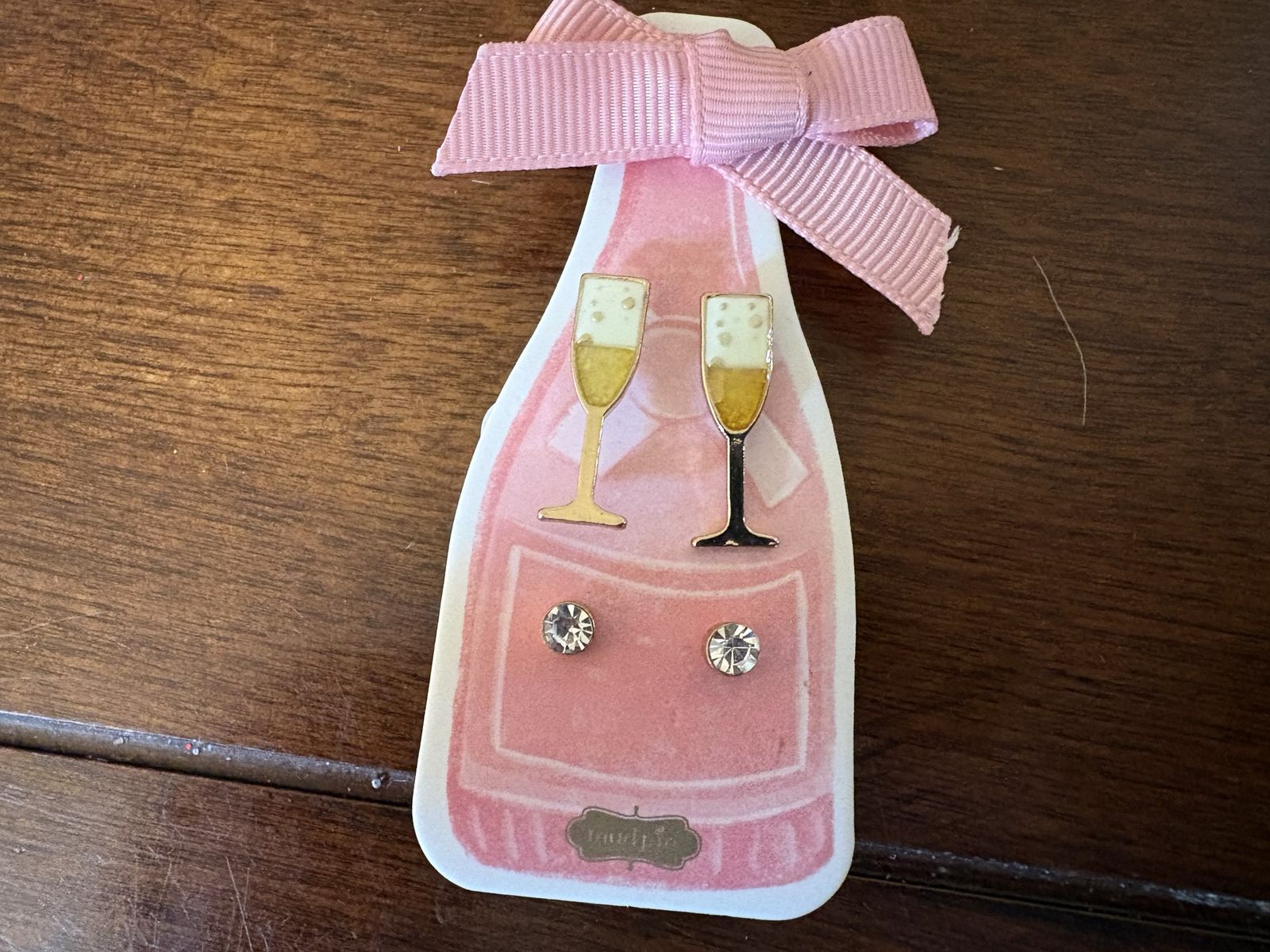 New Earrings Enamel Champagne Glasses & Studs - 3 available 