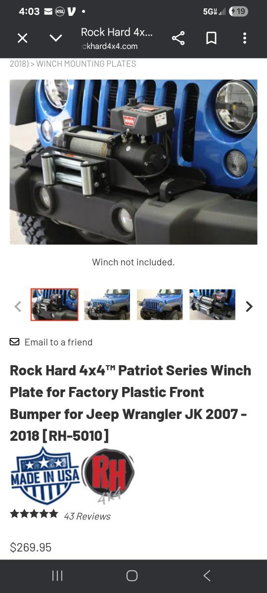 wrangler winch mount