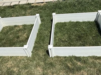 Pair of White Square Raised Garden Beds