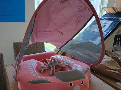 Mambobaby Float with Canopy, Baby Pool Floatie, Infant Swim Float