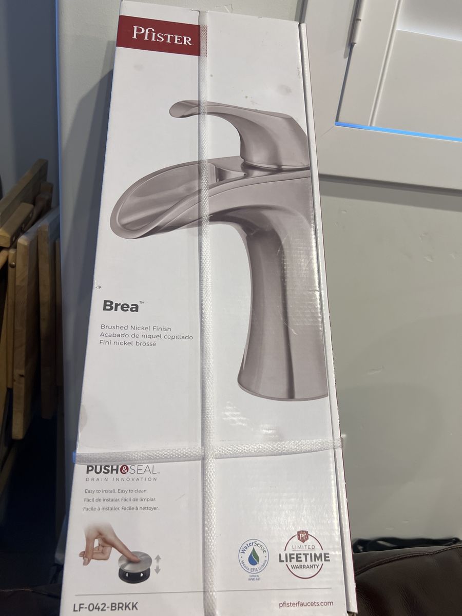Pfister Brea Bathroom Faucet, Brushed Nickel Finish, LF-042-BRKK, New in Box