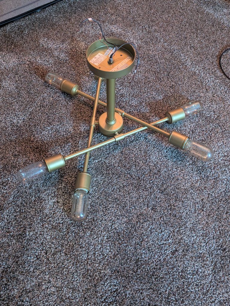 Sputnik light fixture with Edison bulbs