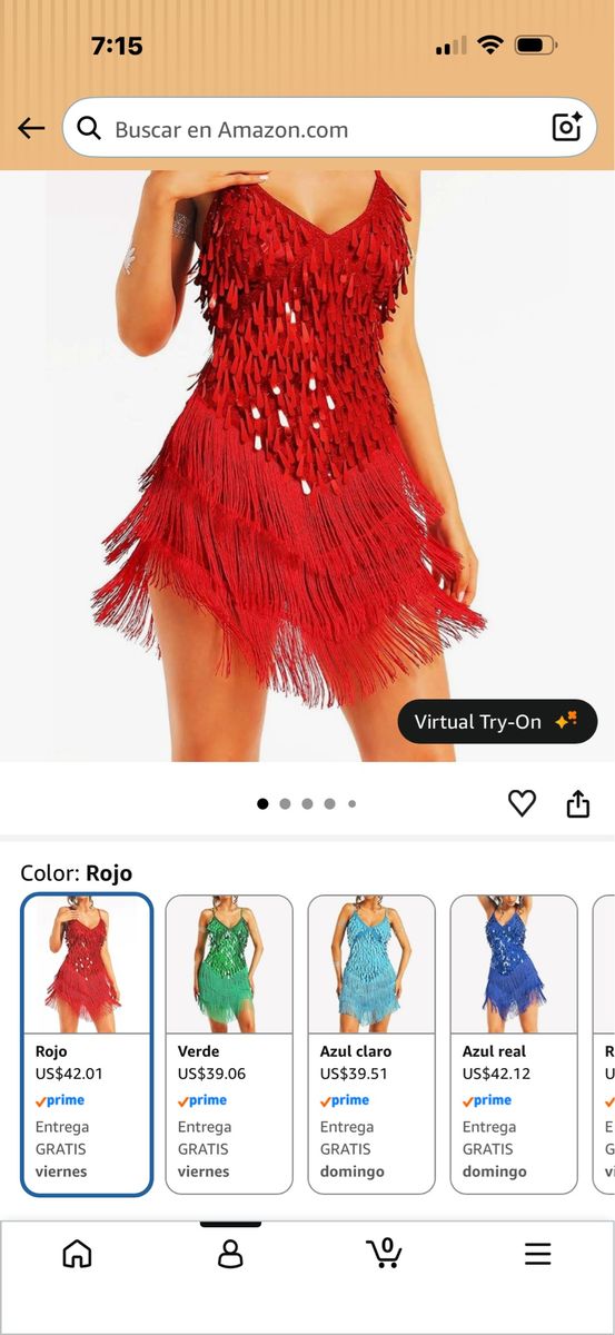 Red Sequin Fringe Flapper Mini Dress - Women's XS