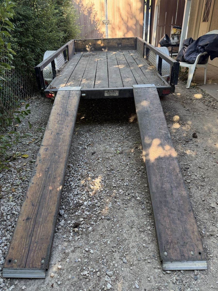 Utility Trailer with Wood Deck and Ramps