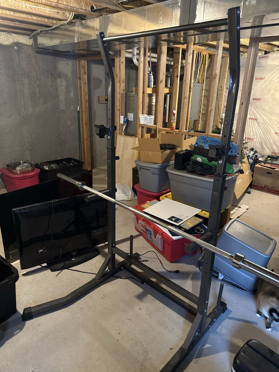 Steel Squat Rack Power Stand with Pull-Up and  Bar