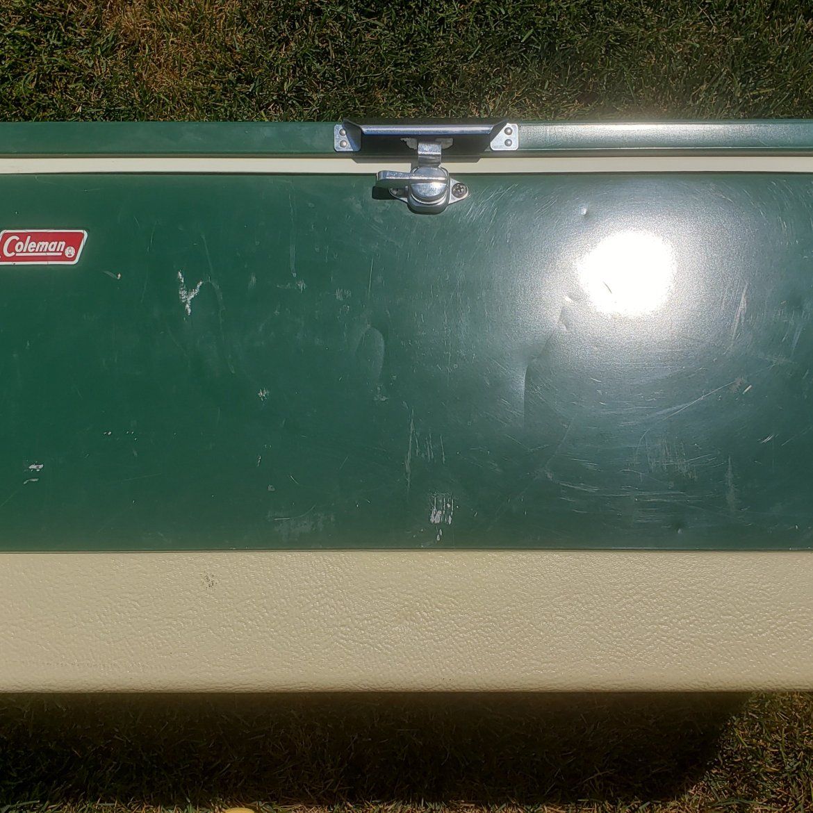 Nice Vintage Green Metal Large Coleman Cooler