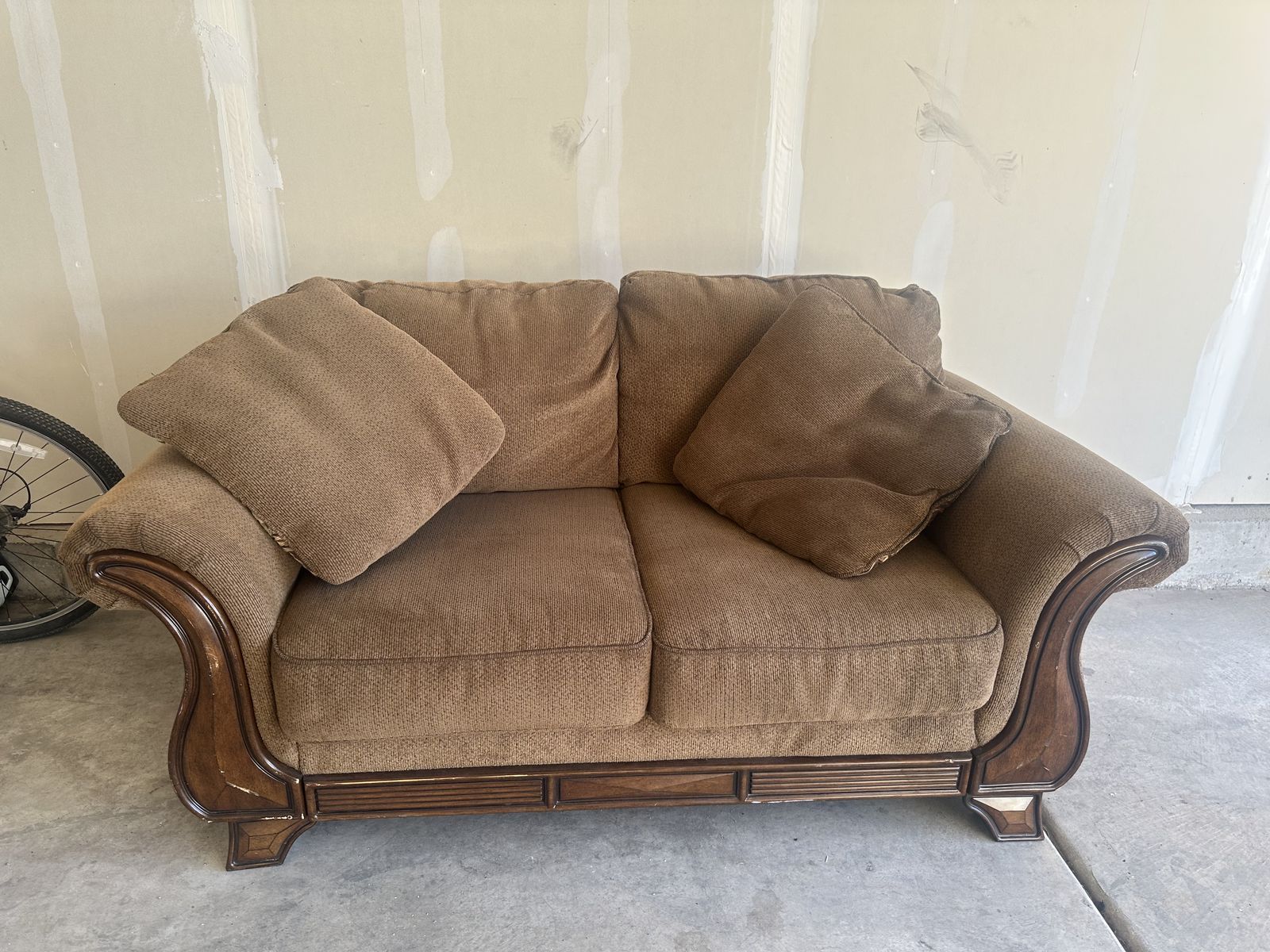 Brown Fabric And Wood Love Sea