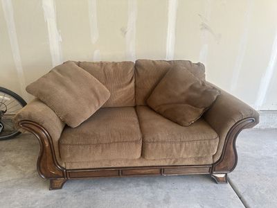 Brown Fabric And Wood Love Sea