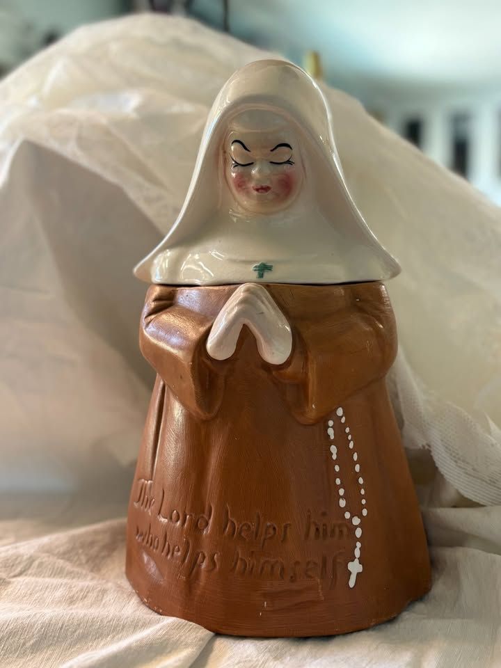 Vintage DeForest of California Praying Nun Cookie Jar - RARE