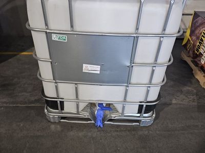 Food grade, Intermediate Bulk Container (IBC) Tote - 275 Gallon Capacity, White w/ Metal Cage