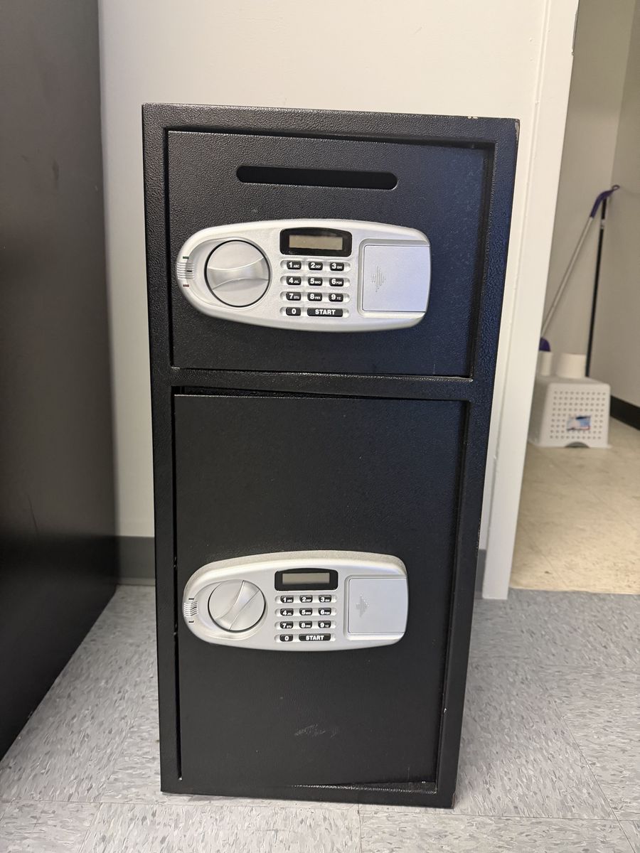 Black Dual-Compartment Digital Electronic Safe Box for Valuables