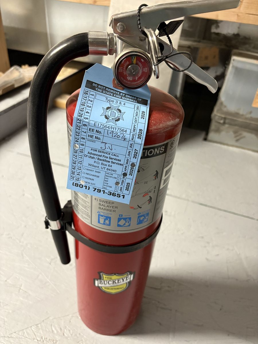 Buckeye 10HI SA80 ABC Fire Extinguisher With Inspection Tag