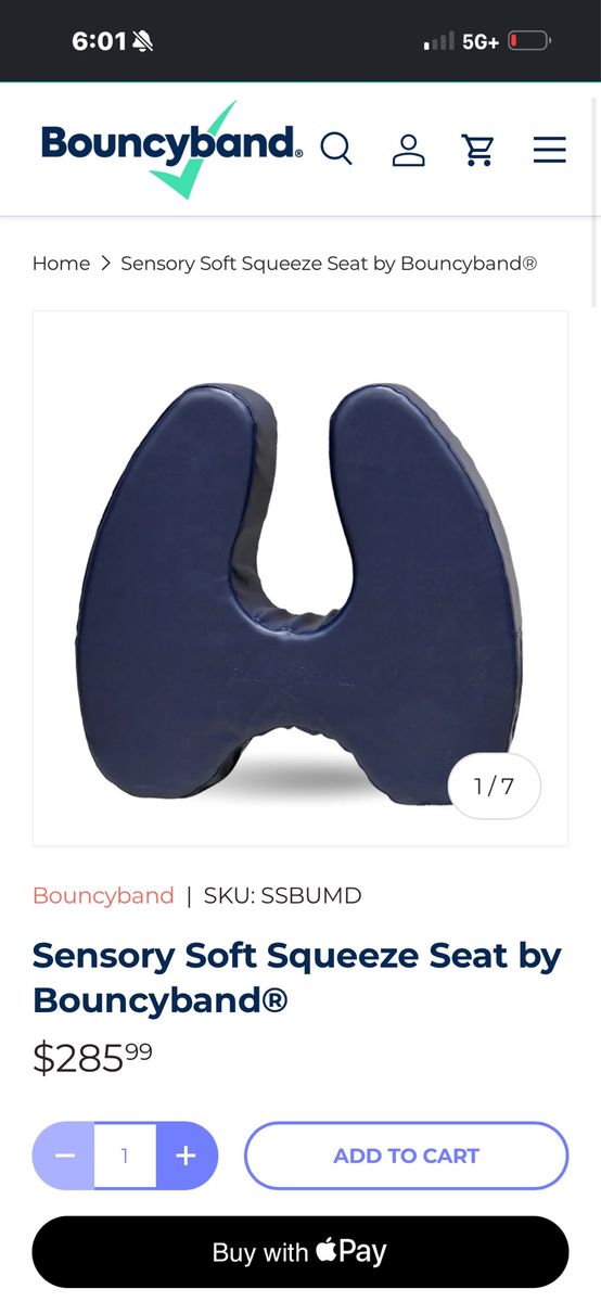 Bouncyband Sensory Soft Squeeze Seat - Adaptive Seating for Calming & Focus