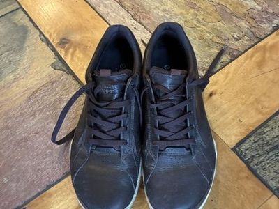 Like New Ecco Men's Dark Brown Biom Yak Leather Golf Shoes Size EU44 or US10.5