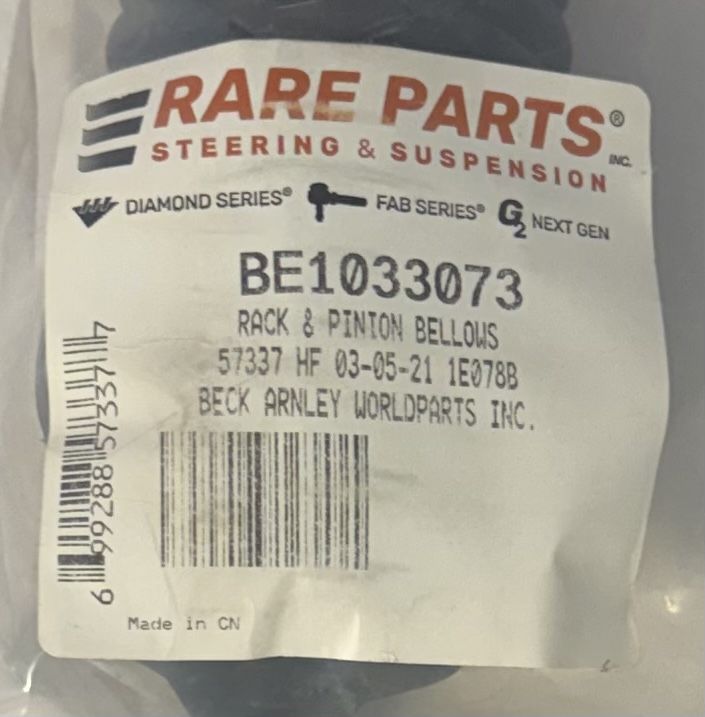 New Rare Parts Steering Rack Boot / Bellows - #57337 (Fits Honda, Acura, Subaru)