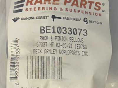 New Rare Parts Steering Rack Boot / Bellows - #57337 (Fits Honda, Acura, Subaru)