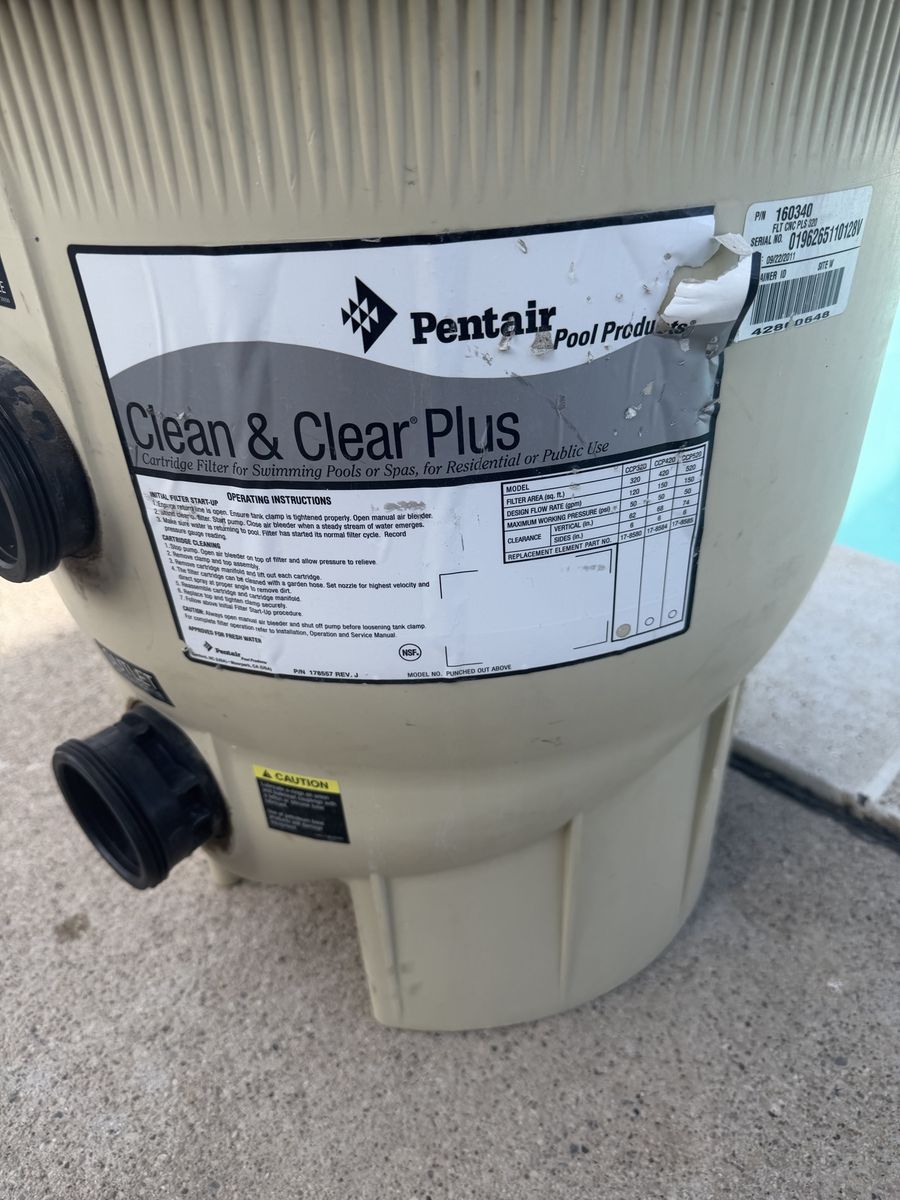 Pentair Clean & Clear Plus Cartridge Pool Filter, Residential/Public Use