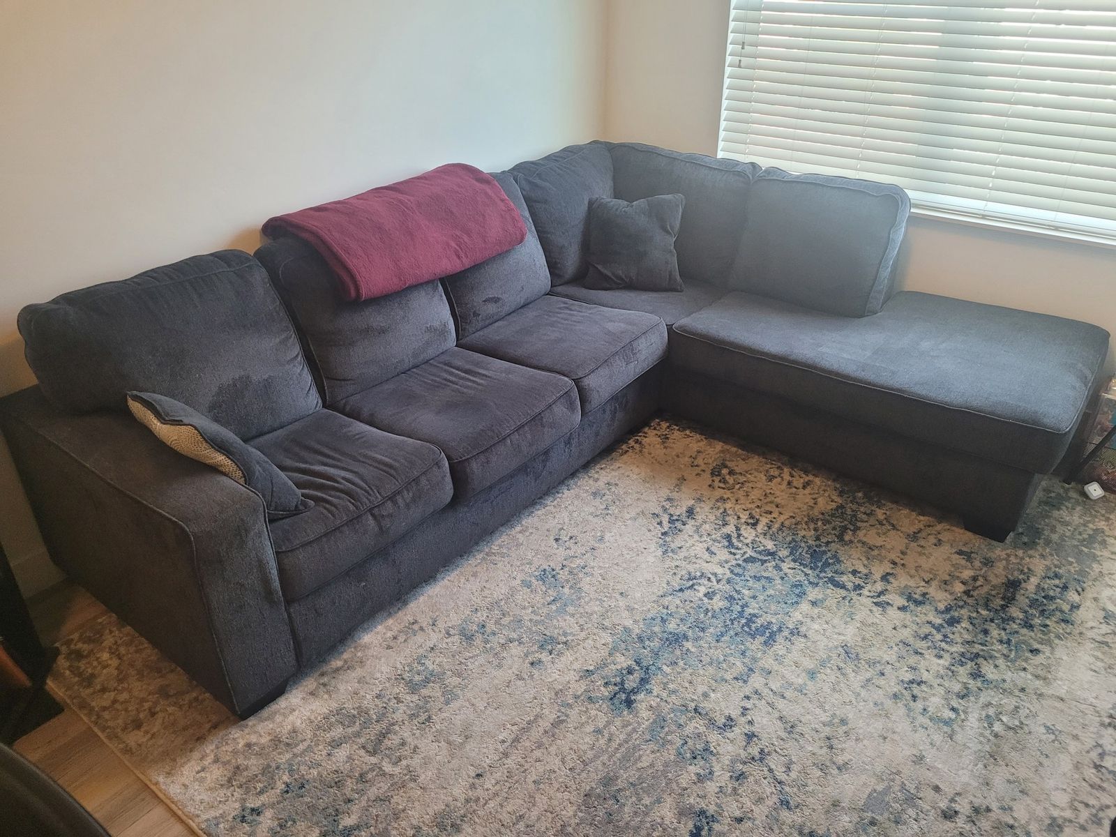 Ashley 2-Piece Sectional Sofa with Corner Chaise, Slate Blue-Gray