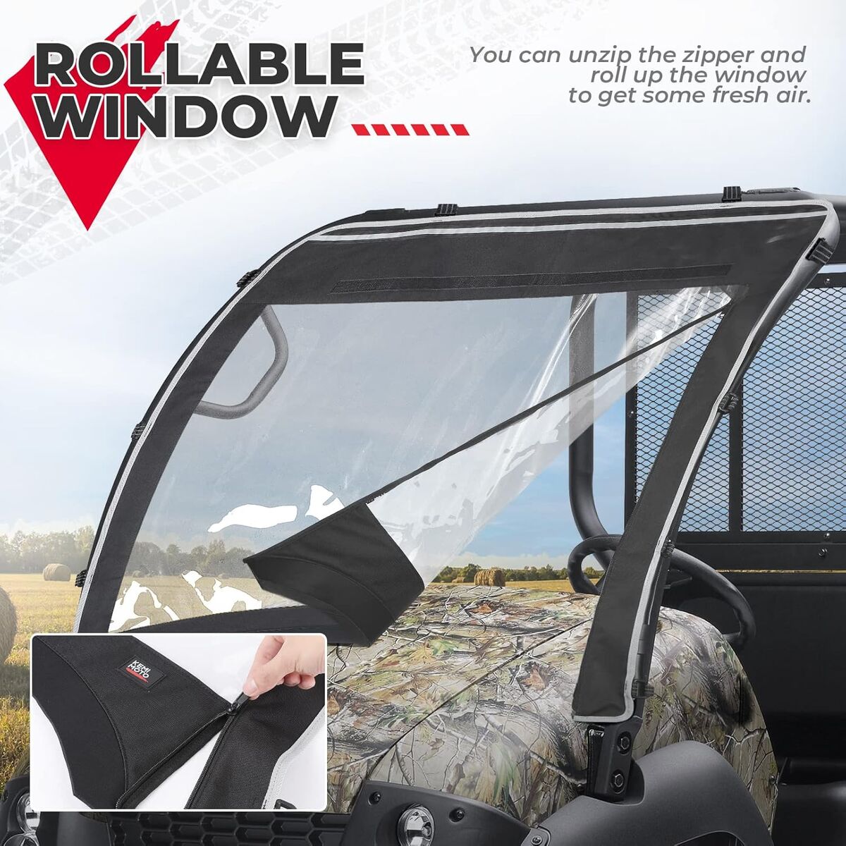 Windshield  Clear Fold Up Window UTV Full Front
