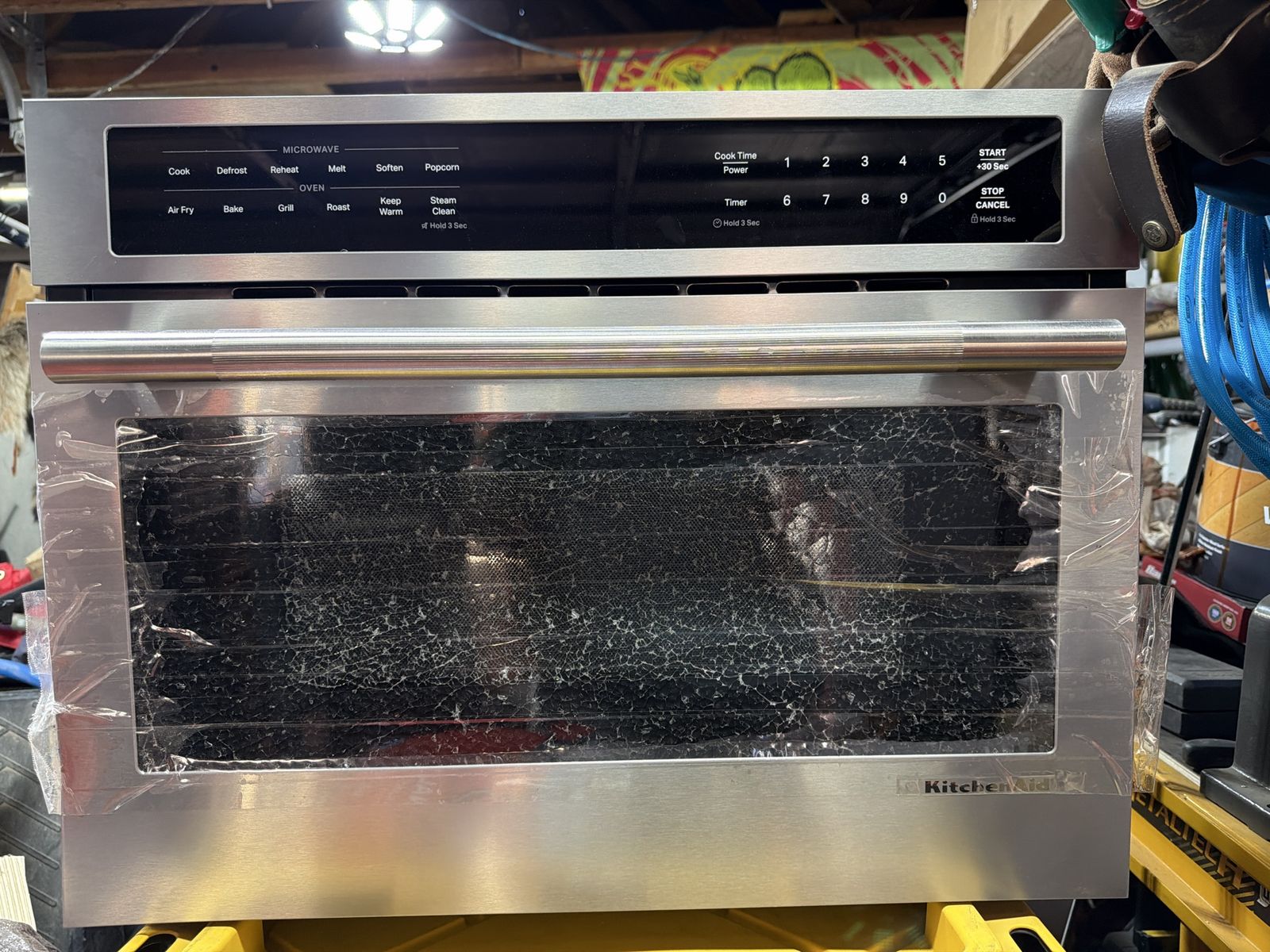 KitchenAid Stainless Steel Built-In Oven Microwave Combo - Broken Door Glass / For Parts or Repair