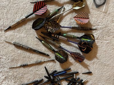 Sportcraft & Unicorn Dart Lot - Steel Tip Darts with Extra Shafts & Flights