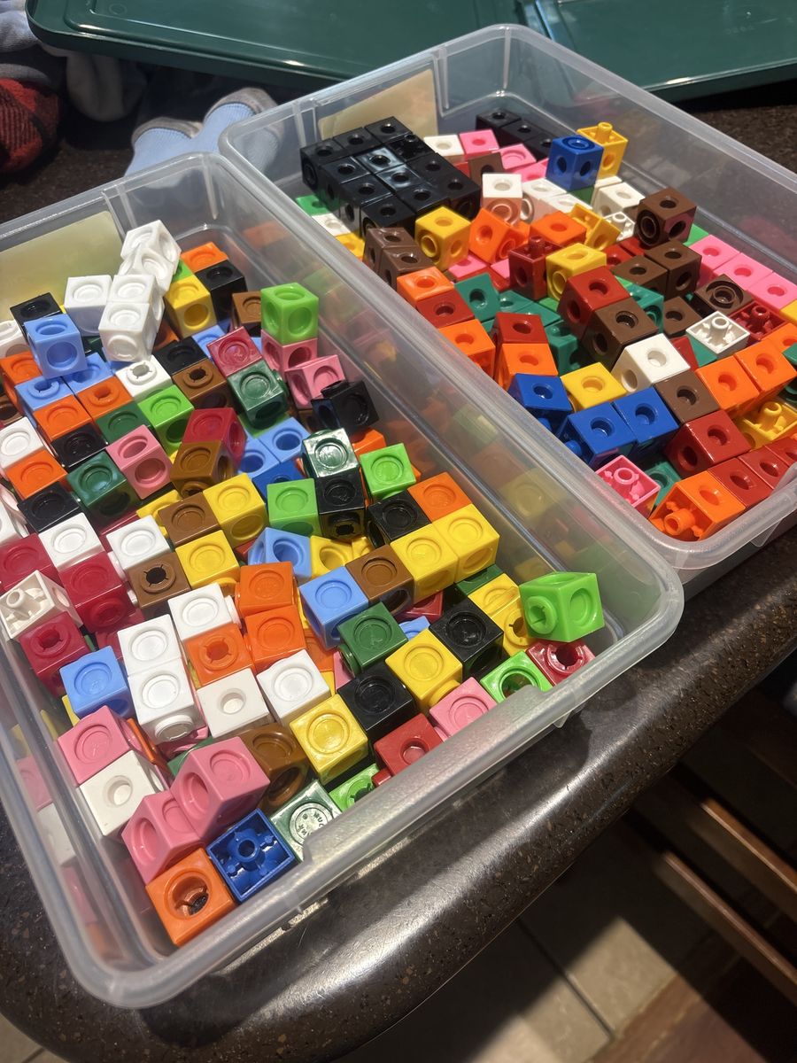 Colorful Mathlink Cubes Connecting Blocks Interlocking Counting STEM Toys Learning school Set