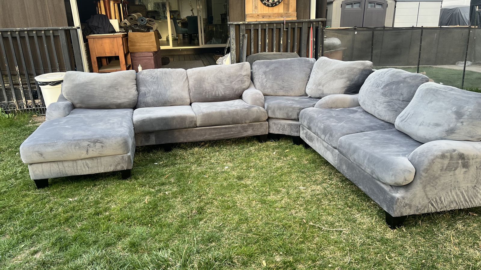 4 Pieces Set It Has  Grey Velvet Covers On them