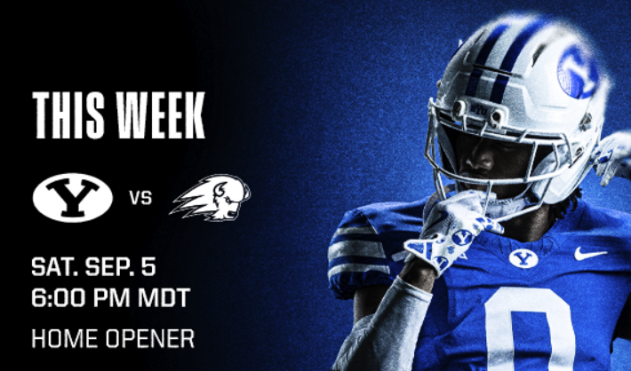 BYU Football Home Opener vs Utah Tech Sept 5 at 6pm (4 seats together)