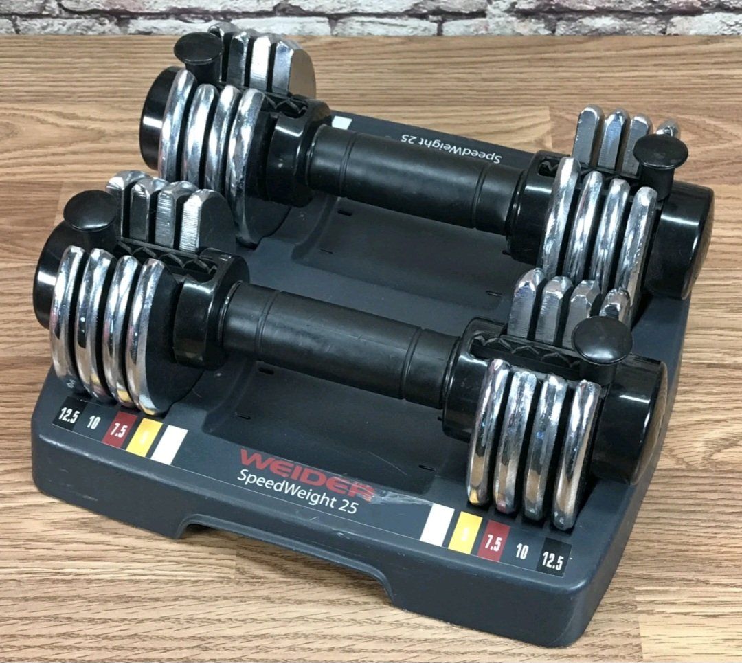 Weider SpeedWeight 25  Adjustable Workout Home Gym Dumbbells 12.5LBS Each. Excellent Conditions! inf 702 3558824 