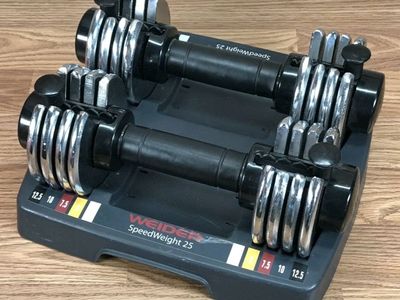 Weider SpeedWeight 25 Adjustable Workout Home Gym Dumbbells 12.5LBS Each. Excellent Conditions! inf 702 3558824