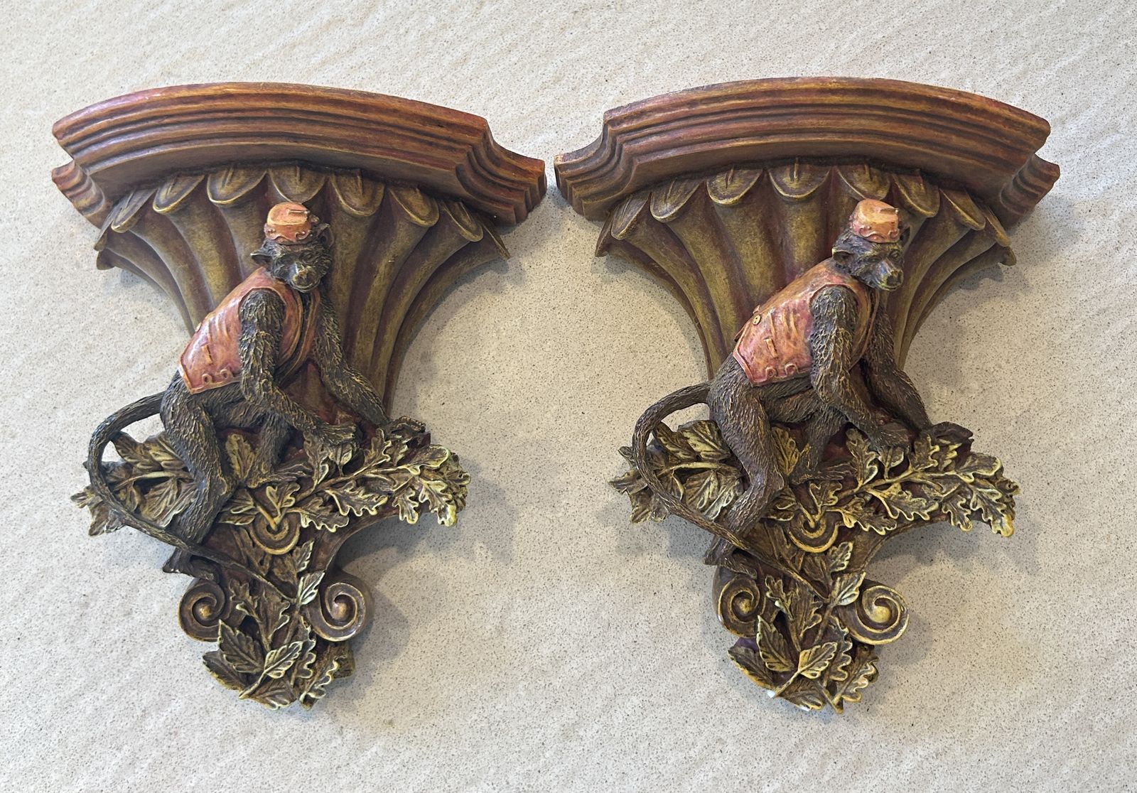 Faux Bamboo Wall Sconces Monkey Design $35 OBO