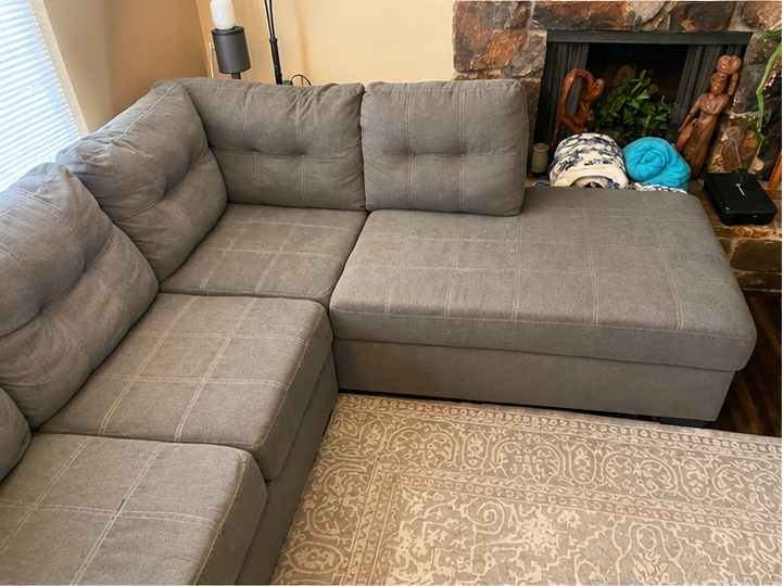Grey L shaped couch 