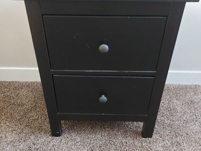 Modern Black 2-Door Cabinet – Light Wood Interior – Good conditions