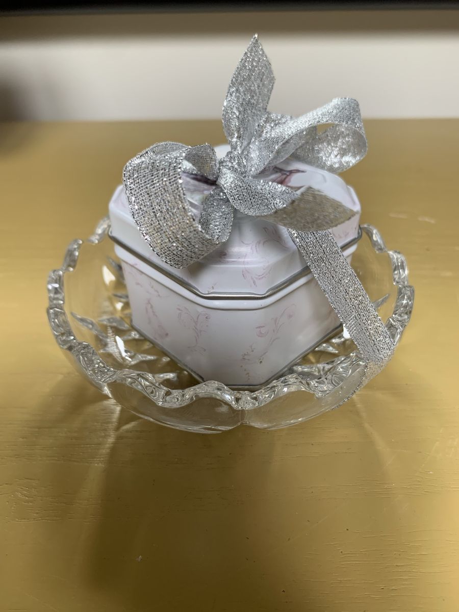 Glass Trinket Dish With Lavender Candle