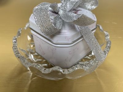 Glass Trinket Dish With Lavender Candle