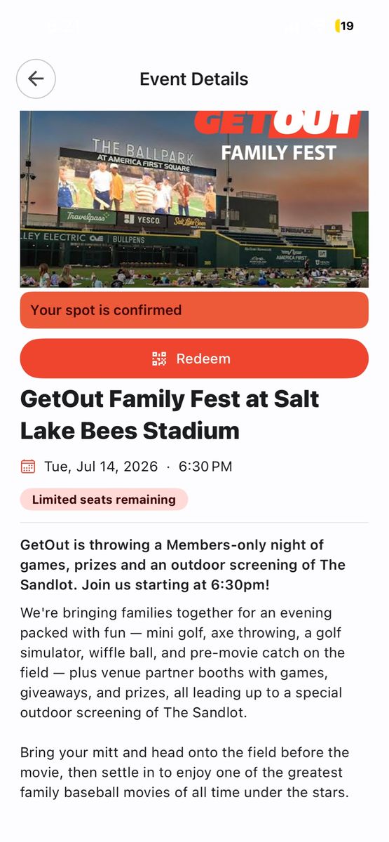 Sandlot Showing Tonight @ Bees Stadium