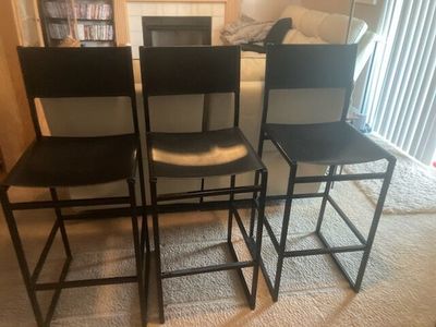 POTTERY BARN HARDY LEATHER COUNTER HEIGHT BAR STOOLS