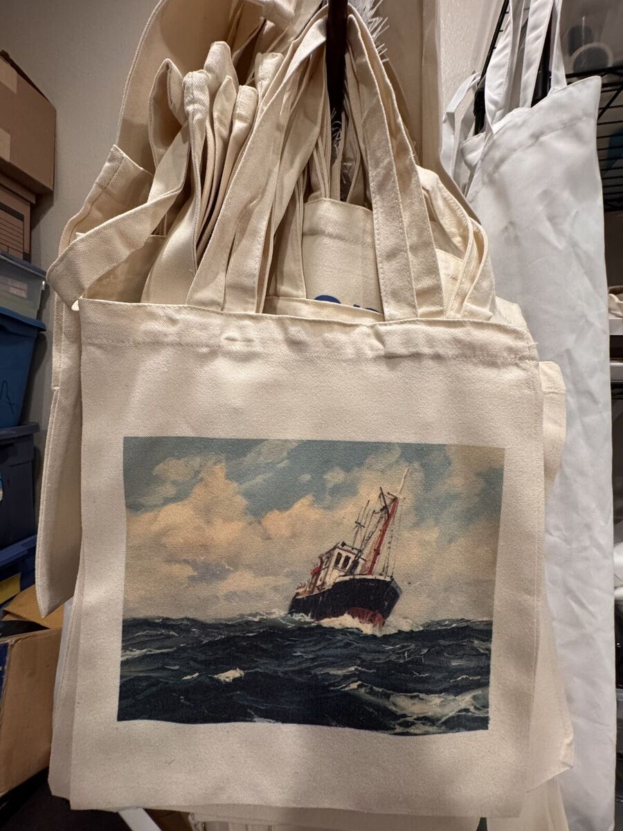 SEA SCAPE CANVAS TOTE BAG WITH A POUCH