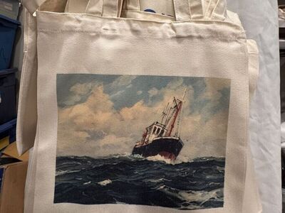 SEA SCAPE CANVAS TOTE BAG WITH A POUCH