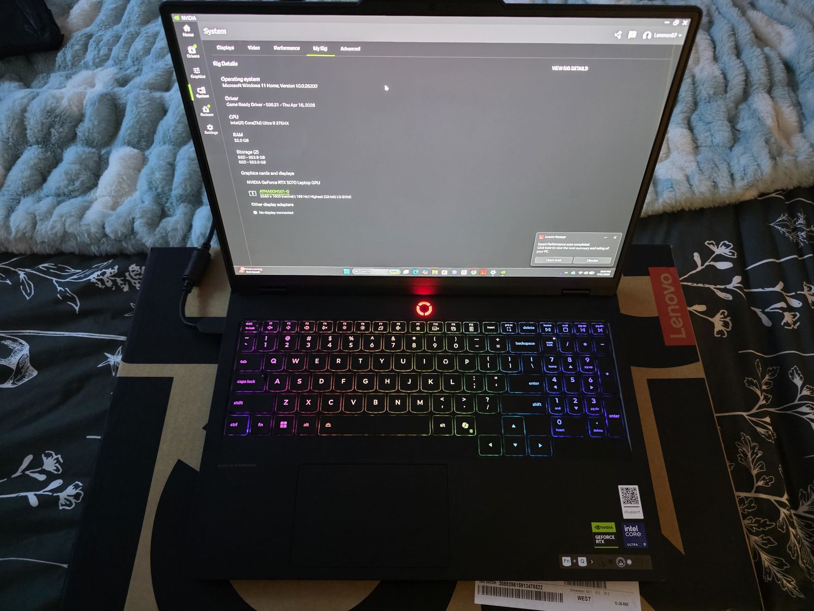 Legion Pro 5i 16" 2.5k OLED Intel Ultra 9 275HX 2025 - 32GB RAM - NVIDIA GeForce RTX 5070 - 1TB
