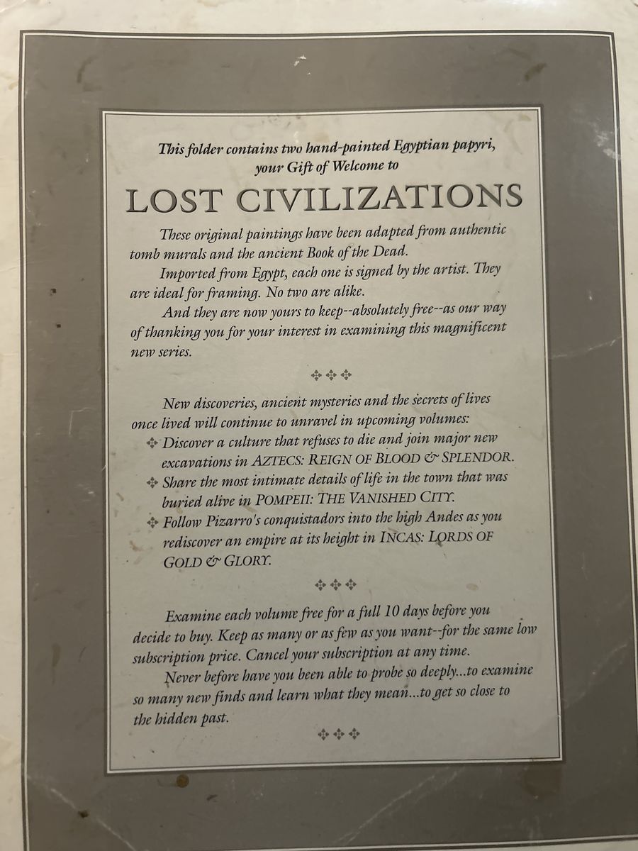 2 Hand Painted Egyptian Papyri