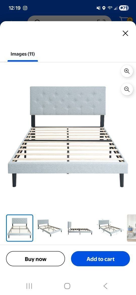 **Queen** Upholstered Platform Bed Frame* Beige