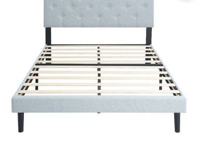 **Queen** Upholstered Platform Bed Frame* Beige